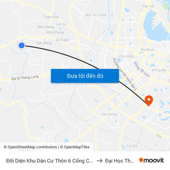 Đối Diện Khu Dân Cư Thôn 6 Cổng Cầu - Đê Song Phương to Đại Học Thăng Long map