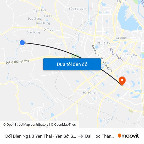 Đối Diện Ngã 3 Yên Thái - Yên Sở, Song Phương to Đại Học Thăng Long map