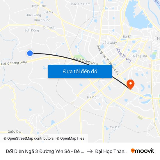 Đối Diện Ngã 3 Đường Yên Sở - Đê Song Phương to Đại Học Thăng Long map