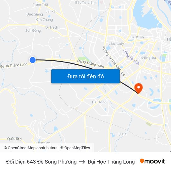 Đối Diện 643 Đê Song Phương to Đại Học Thăng Long map