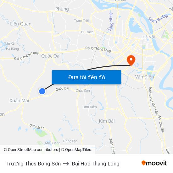 Trường Thcs Đông Sơn to Đại Học Thăng Long map