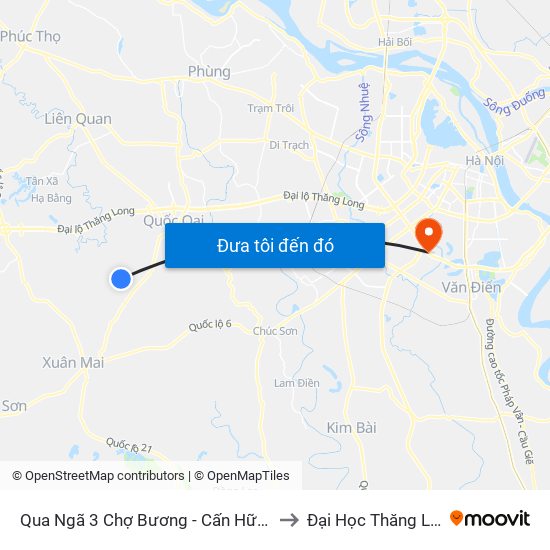 Qua  Ngã 3 Chợ Bương - Cấn Hữu 30m to Đại Học Thăng Long map