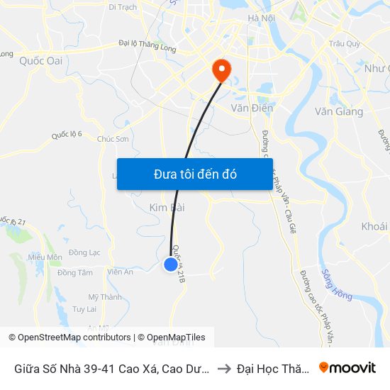 Giữa Số Nhà 39-41 Cao Xá, Cao Dương - Tỉnh Lộ 429 to Đại Học Thăng Long map