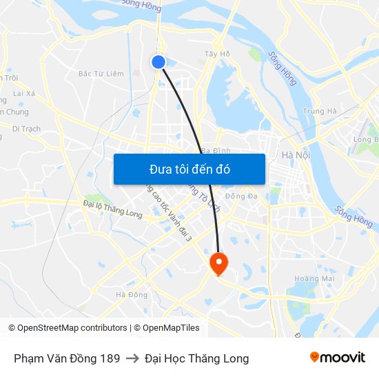 Phạm Văn Đồng 189 to Đại Học Thăng Long map