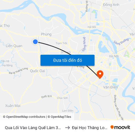 Qua Lối Vào Làng Quế Lâm 30m to Đại Học Thăng Long map