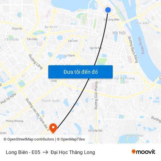 Long Biên - E05 to Đại Học Thăng Long map