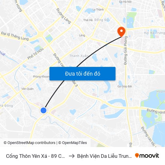 Cổng Thôn Yên Xá - 89 Cầu Bươu to Bệnh Viện Da Liễu Trung Ương map