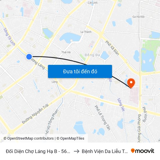 Đối Diện Chợ Láng Hạ B - 564 Đường Láng to Bệnh Viện Da Liễu Trung Ương map