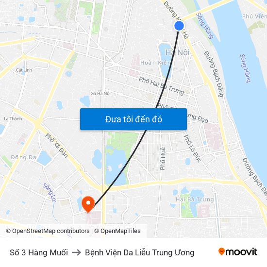 Số 3 Hàng Muối to Bệnh Viện Da Liễu Trung Ương map