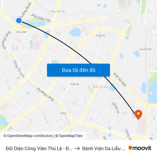 Đối Diện Công Viên Thủ Lệ - Đường Bưởi Dưới to Bệnh Viện Da Liễu Trung Ương map