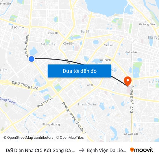 Đối Diện Nhà Ct5 Kđt Sông Đà Mỹ Đình - Phạm Hùng to Bệnh Viện Da Liễu Trung Ương map