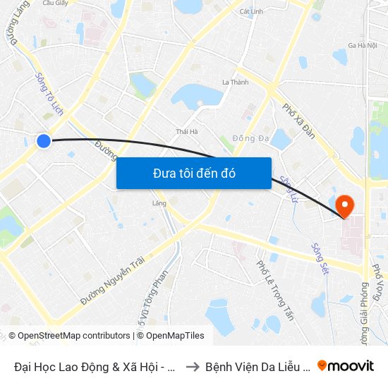 Đại Học Lao Động & Xã Hội - 43 Trần Duy Hưng to Bệnh Viện Da Liễu Trung Ương map