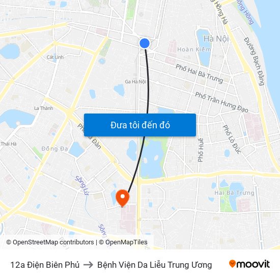 12a Điện Biên Phủ to Bệnh Viện Da Liễu Trung Ương map