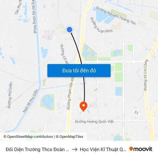 Đối Diện Trường Thcs Đoàn Thị Điểm to Học Viện Kĩ Thuật Quân Sự map