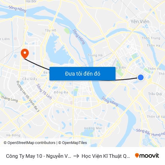 Công Ty May 10 - Nguyễn Văn Linh to Học Viện Kĩ Thuật Quân Sự map