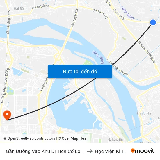 Gần Đường Vào Khu Di Tích Cổ Loa 150m - Km 5+50 Quốc Lộ 3 to Học Viện Kĩ Thuật Quân Sự map
