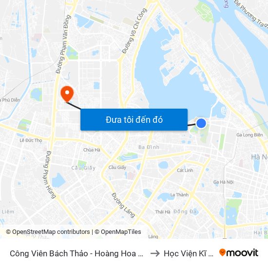 Công Viên Bách Thảo - Hoàng Hoa Thám (Đd Trường Thcs Chu Văn An) to Học Viện Kĩ Thuật Quân Sự map