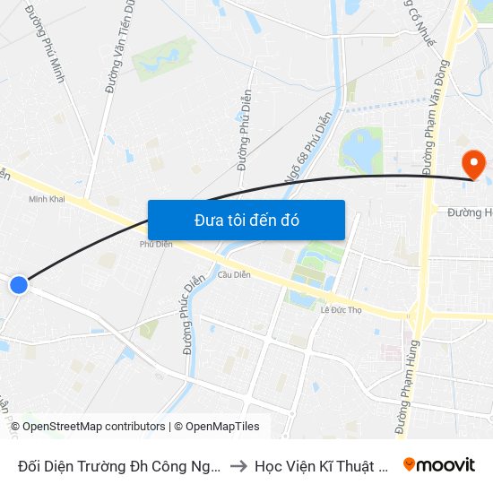 Đối Diện Trường Đh Công Nghệ Đông Á to Học Viện Kĩ Thuật Quân Sự map