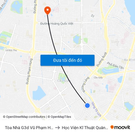 Tòa Nhà G3d Vũ Phạm Hàm to Học Viện Kĩ Thuật Quân Sự map