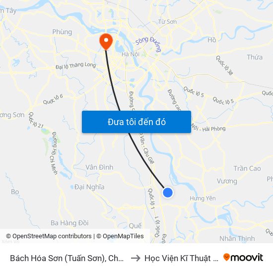 Bách Hóa Sơn (Tuấn Sơn), Chợ Bái - Dt428 to Học Viện Kĩ Thuật Quân Sự map