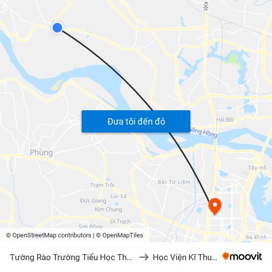 Tường Rào Trường Tiểu Học Thạch Đà B - Thạch Đà to Học Viện Kĩ Thuật Quân Sự map