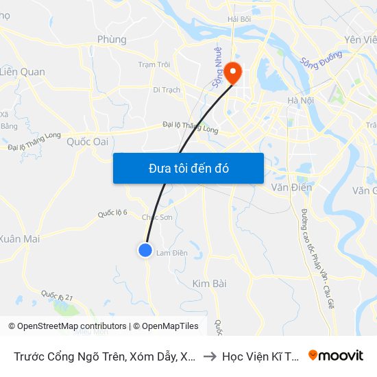 Trước Cổng Ngõ Trên, Xóm Dẫy, Xã Đại Yên 20m - Tỉnh Lộ 419 to Học Viện Kĩ Thuật Quân Sự map