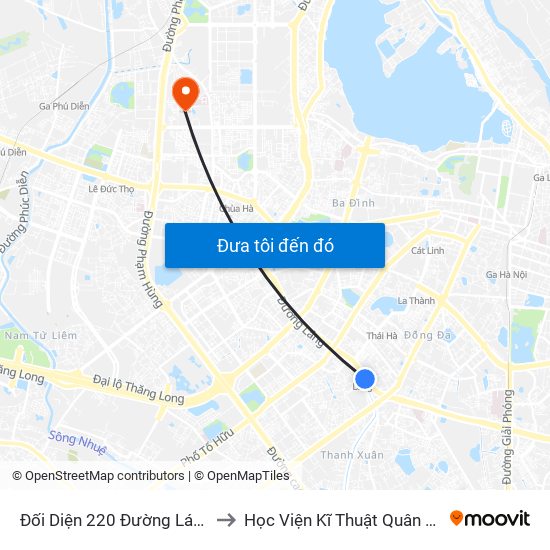 Đối Diện 220 Đường Láng to Học Viện Kĩ Thuật Quân Sự map