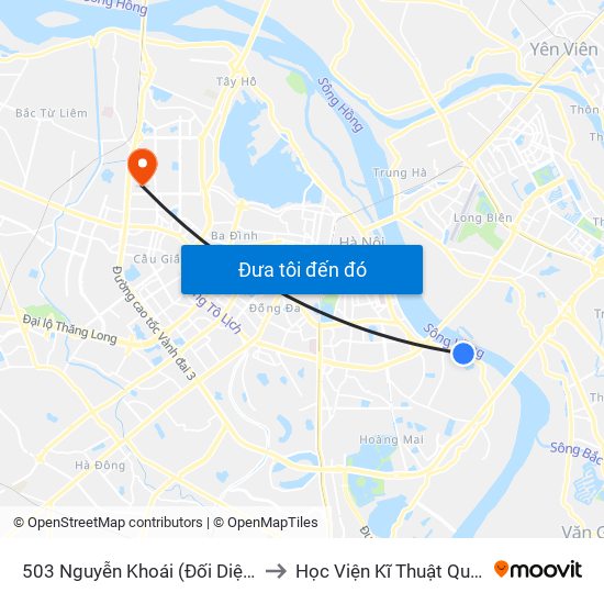 503 Nguyễn Khoái (Đối Diện 856) to Học Viện Kĩ Thuật Quân Sự map