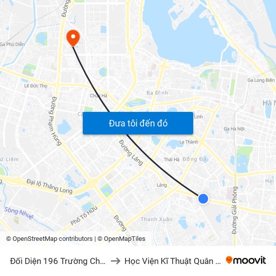 Đối Diện 196 Trường Chinh to Học Viện Kĩ Thuật Quân Sự map