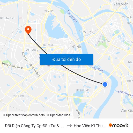 Đối Diện Công Ty Cp Đầu Tư & Bê Tông Thịnh Liệt to Học Viện Kĩ Thuật Quân Sự map