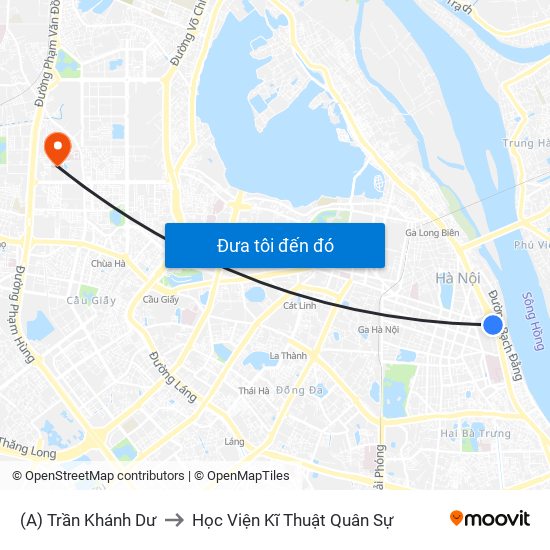 (A) Trần Khánh Dư to Học Viện Kĩ Thuật Quân Sự map