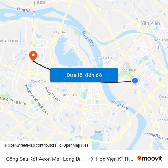 Cổng Sau Kđt Aeon Mail Long Biên - Đường Nội Bộ Kđt to Học Viện Kĩ Thuật Quân Sự map