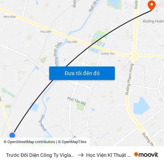 Trước Đối Diện Công Ty Viglacera Tây Mỗ to Học Viện Kĩ Thuật Quân Sự map