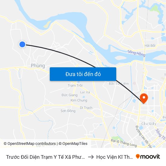 Trước Đối Diện Trạm Y Tế Xã Phương Đình - Xã Địch Trung to Học Viện Kĩ Thuật Quân Sự map