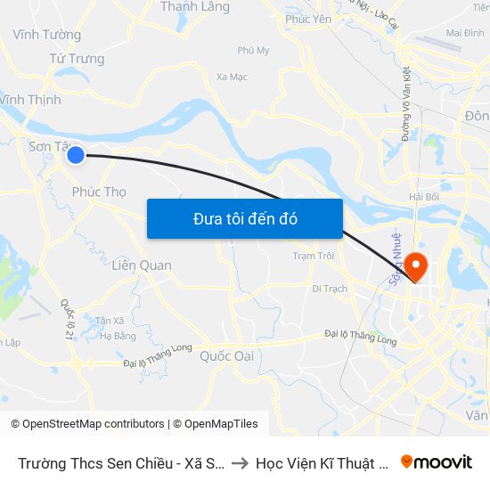 Trường Thcs Sen Chiều - Xã Sen Phương to Học Viện Kĩ Thuật Quân Sự map