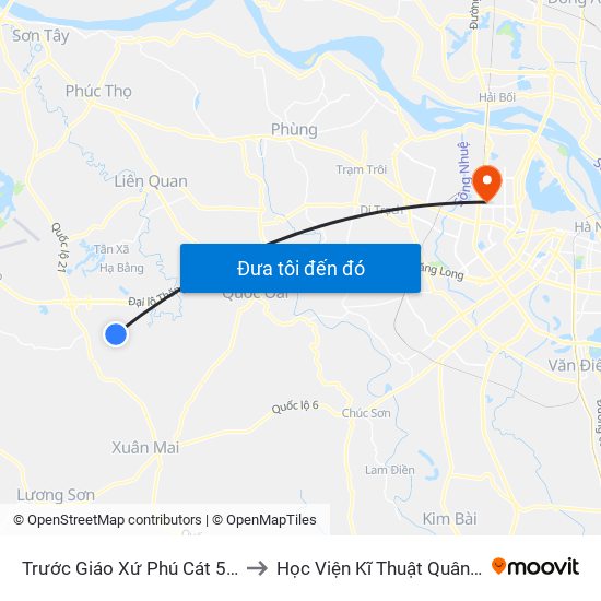 Trước Giáo Xứ Phú Cát 50m to Học Viện Kĩ Thuật Quân Sự map