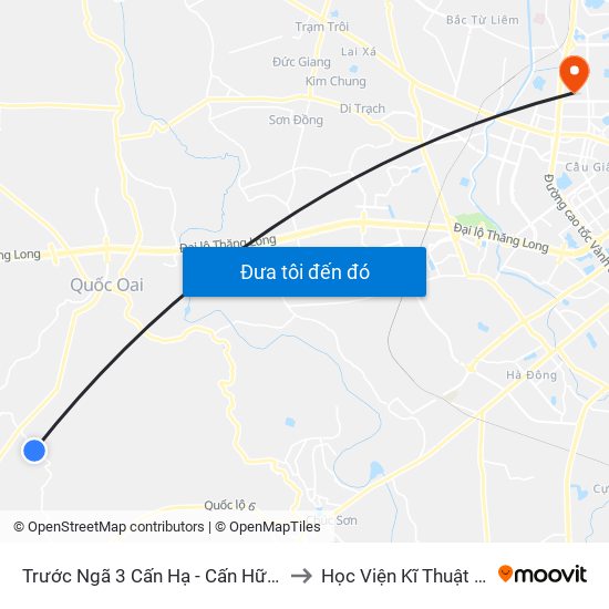 Trước Ngã 3 Cấn Hạ - Cấn Hữu - Quốc Oai to Học Viện Kĩ Thuật Quân Sự map