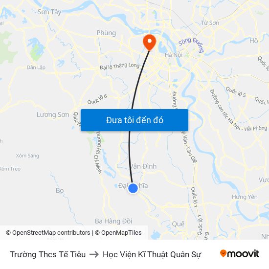 Trường Thcs Tế Tiêu to Học Viện Kĩ Thuật Quân Sự map