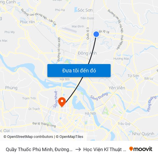 Quầy Thuốc Phú Minh, Đường 16 Phú Thọ to Học Viện Kĩ Thuật Quân Sự map