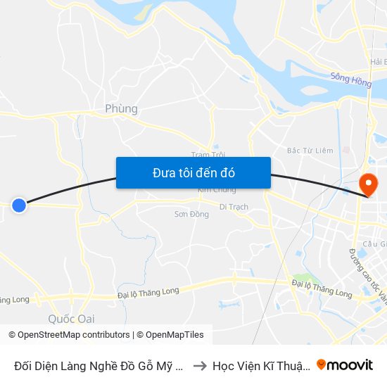 Đối Diện Làng Nghề Đồ Gỗ Mỹ Nghệ Thạch Thất to Học Viện Kĩ Thuật Quân Sự map