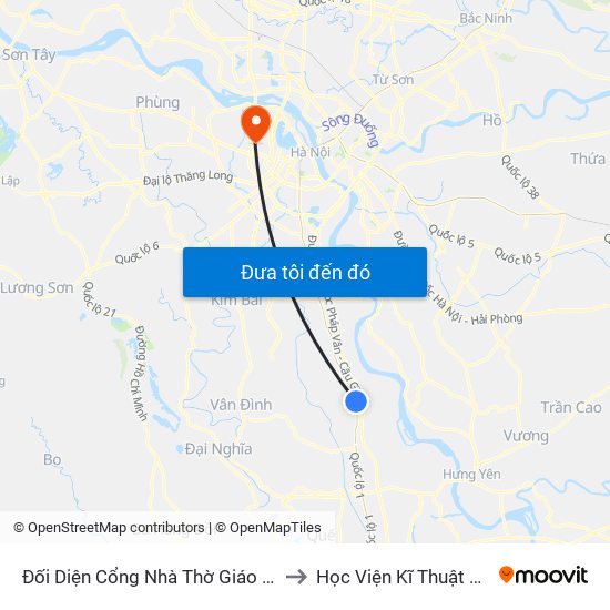 Đối Diện Cổng Nhà Thờ Giáo Sứ Phú Mỹ to Học Viện Kĩ Thuật Quân Sự map