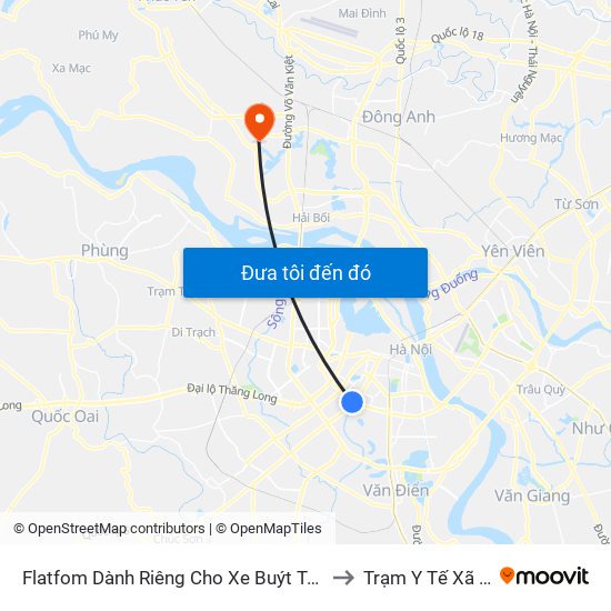 Flatfom Dành Riêng Cho Xe Buýt Trước Nhà 45 Đường Láng to Trạm Y Tế Xã Tiền Phong map