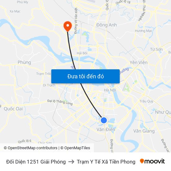 Đối Diện 1251 Giải Phóng to Trạm Y Tế Xã Tiền Phong map