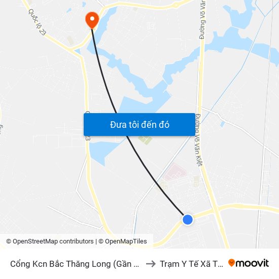 Cổng Kcn Bắc Thăng Long (Gần Cầu Vượt Bộ Hành) to Trạm Y Tế Xã Tiền Phong map