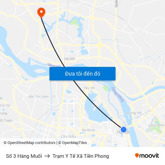 Số 3 Hàng Muối to Trạm Y Tế Xã Tiền Phong map