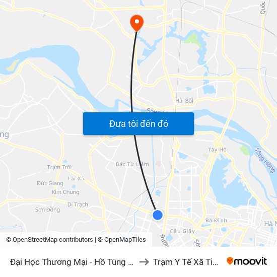Đại Học Thương Mại - Hồ Tùng Mậu (Cột Sau) to Trạm Y Tế Xã Tiền Phong map