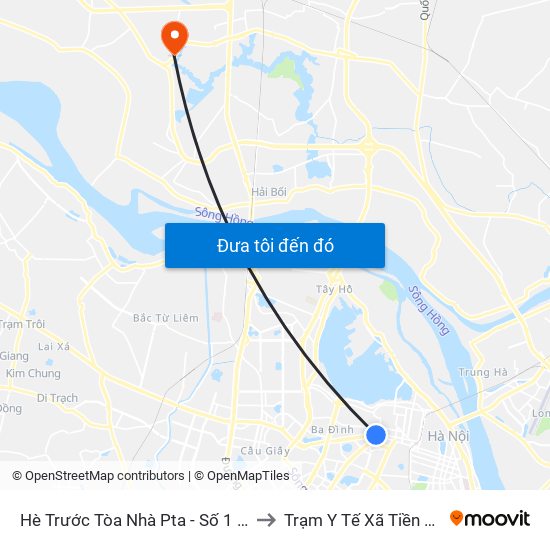 Hè Trước Tòa Nhà Pta - Số 1 Kim Mã to Trạm Y Tế Xã Tiền Phong map