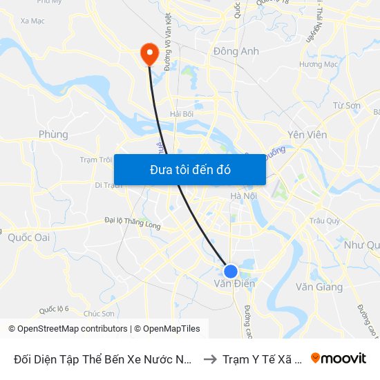 Đối Diện Tập Thể Bến Xe Nước Ngầm Hà Nội - Ngọc Hồi to Trạm Y Tế Xã Tiền Phong map