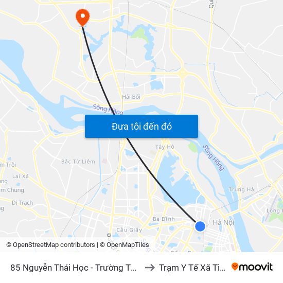 85 Nguyễn Thái Học - Trường Th Lý Thường Kiệt to Trạm Y Tế Xã Tiền Phong map