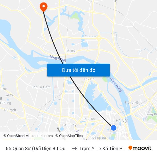 65 Quán Sứ (Đối Diện 80 Quán Sứ) to Trạm Y Tế Xã Tiền Phong map